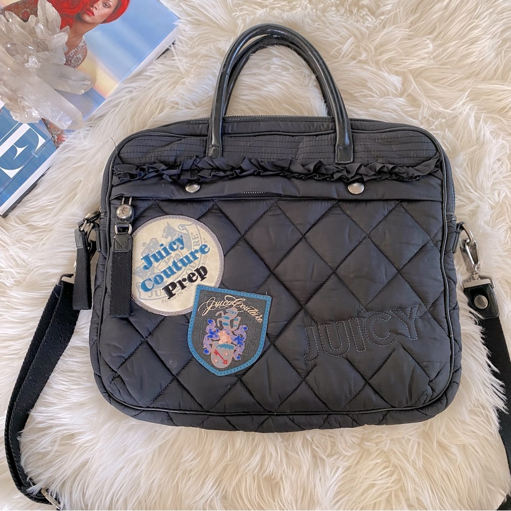 JUICY COUTURE Vintage Juicy Couture Prep Nylon Quilted Laptop Computer Bag